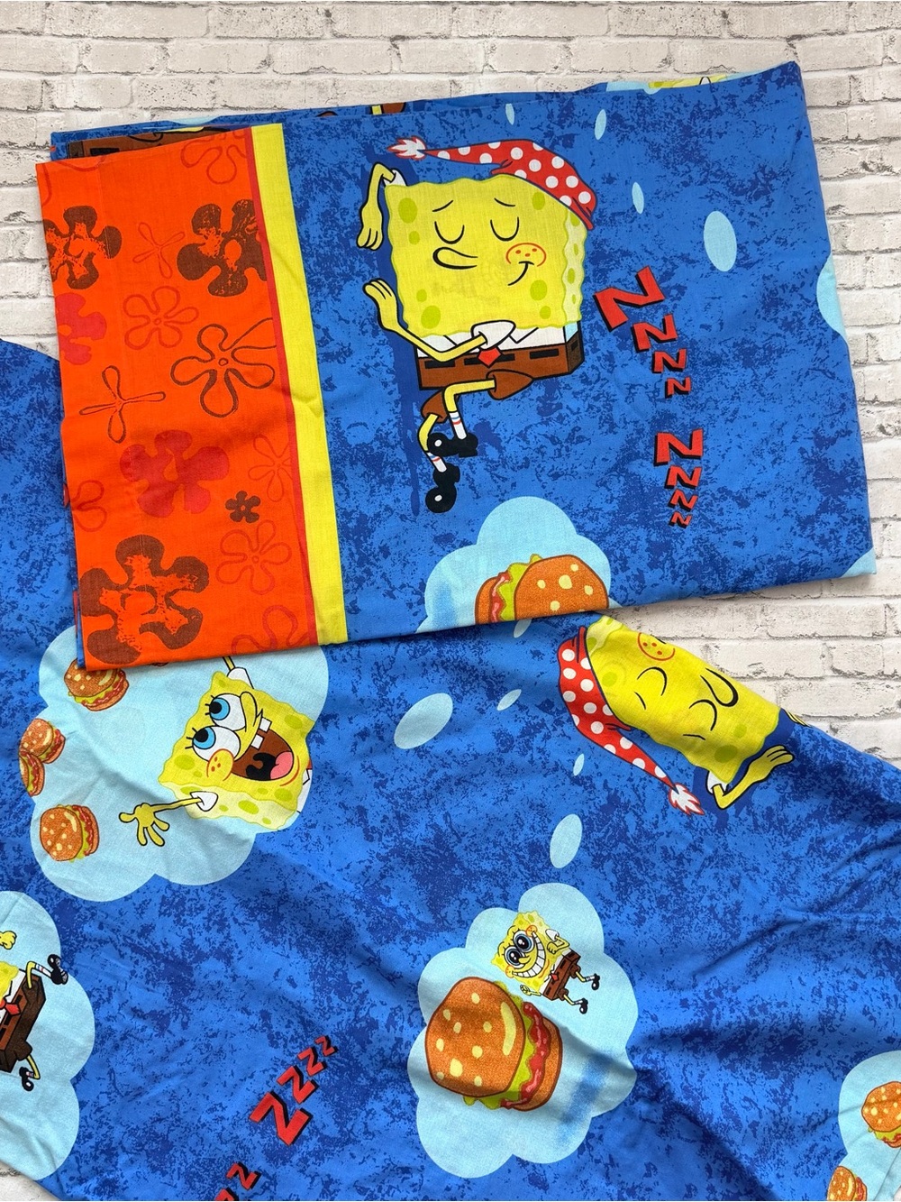 Vintage SpongeBob 2004 Twin Flat & Fitted Sheet Set